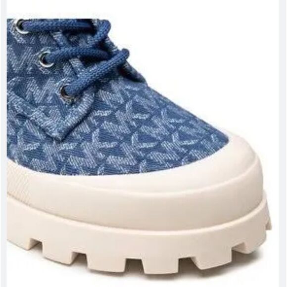 Michael Kors Denim Jacquard Combat Boots - Picture 4 of 10